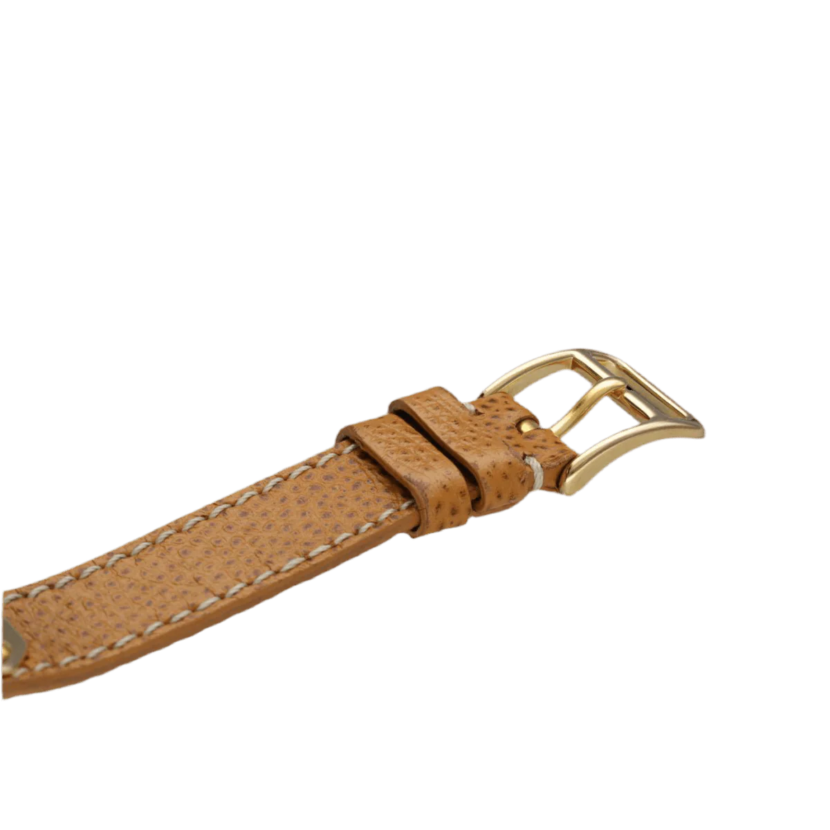 HERMÈS “Kelly” watch in gold-plated metal and brown leather - Image 5