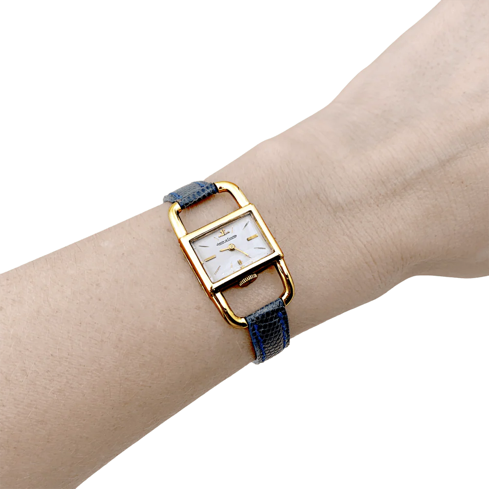 JAEGER-LECOULTRE "Etrier" watch in yellow gold and leather - Image 4