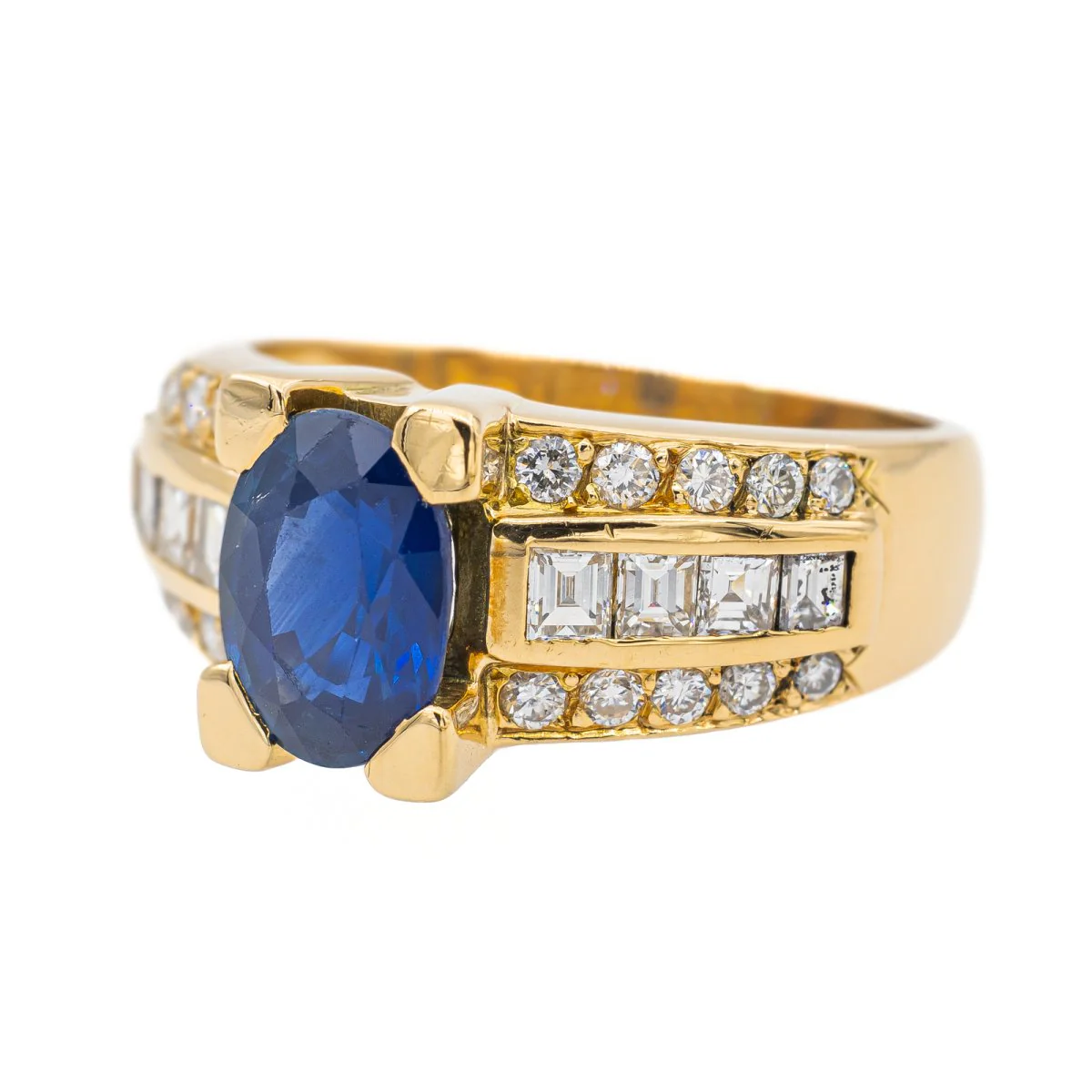 OJ PERRIN ring in yellow gold, sapphire and diamonds - Image 7