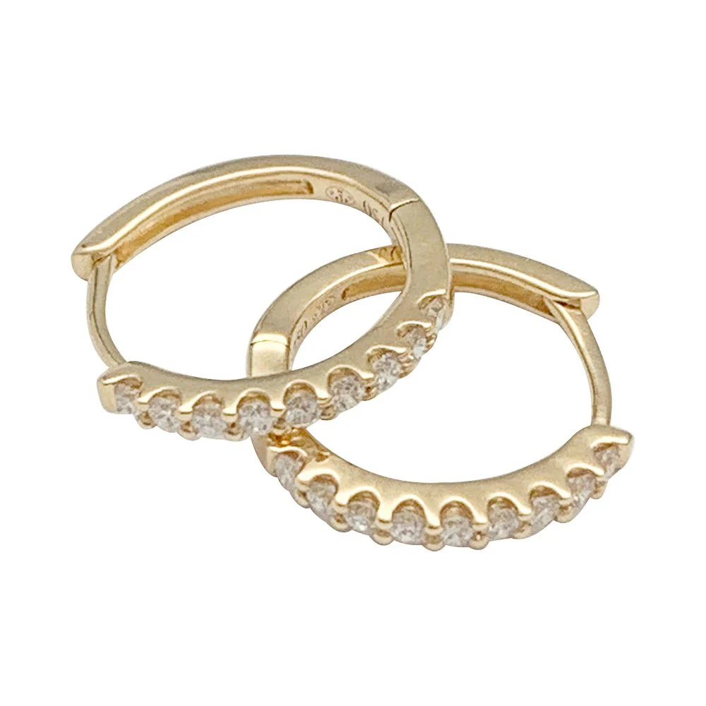 Earrings Creole in yellow gold and diamonds - Image 5