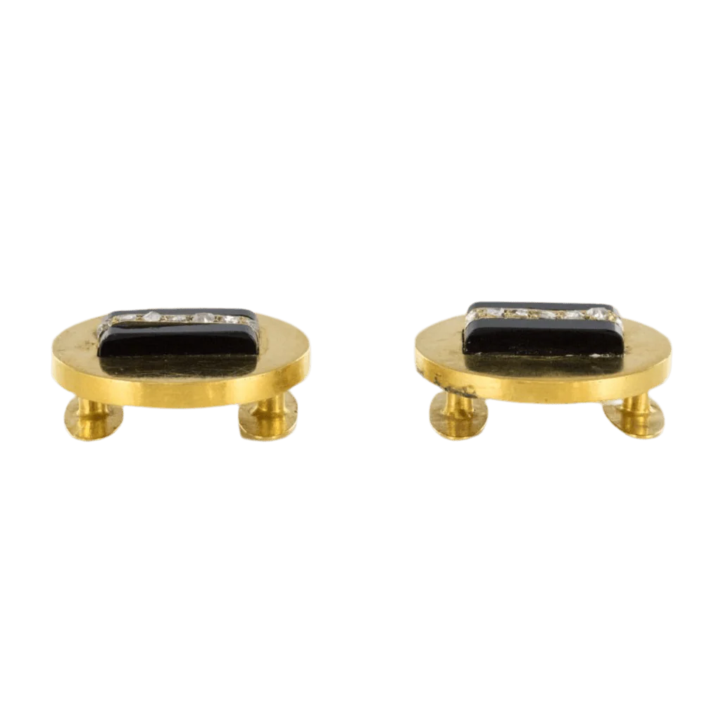 Set in yellow gold, onyx and diamonds - Image 6