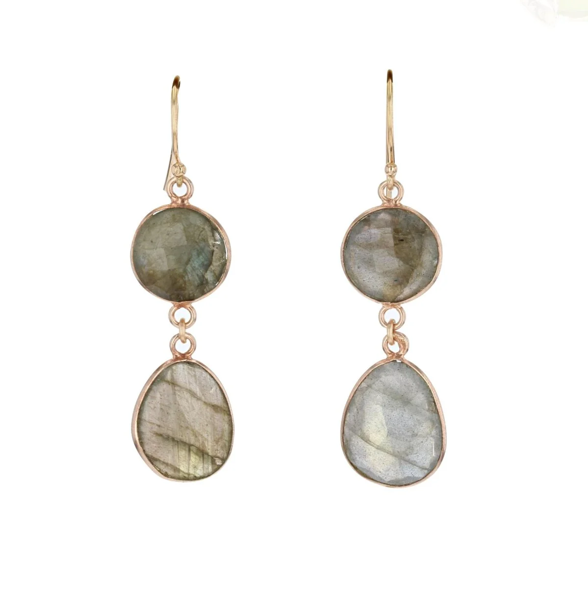 Rose gold, vermeil and labradorite drop earrings