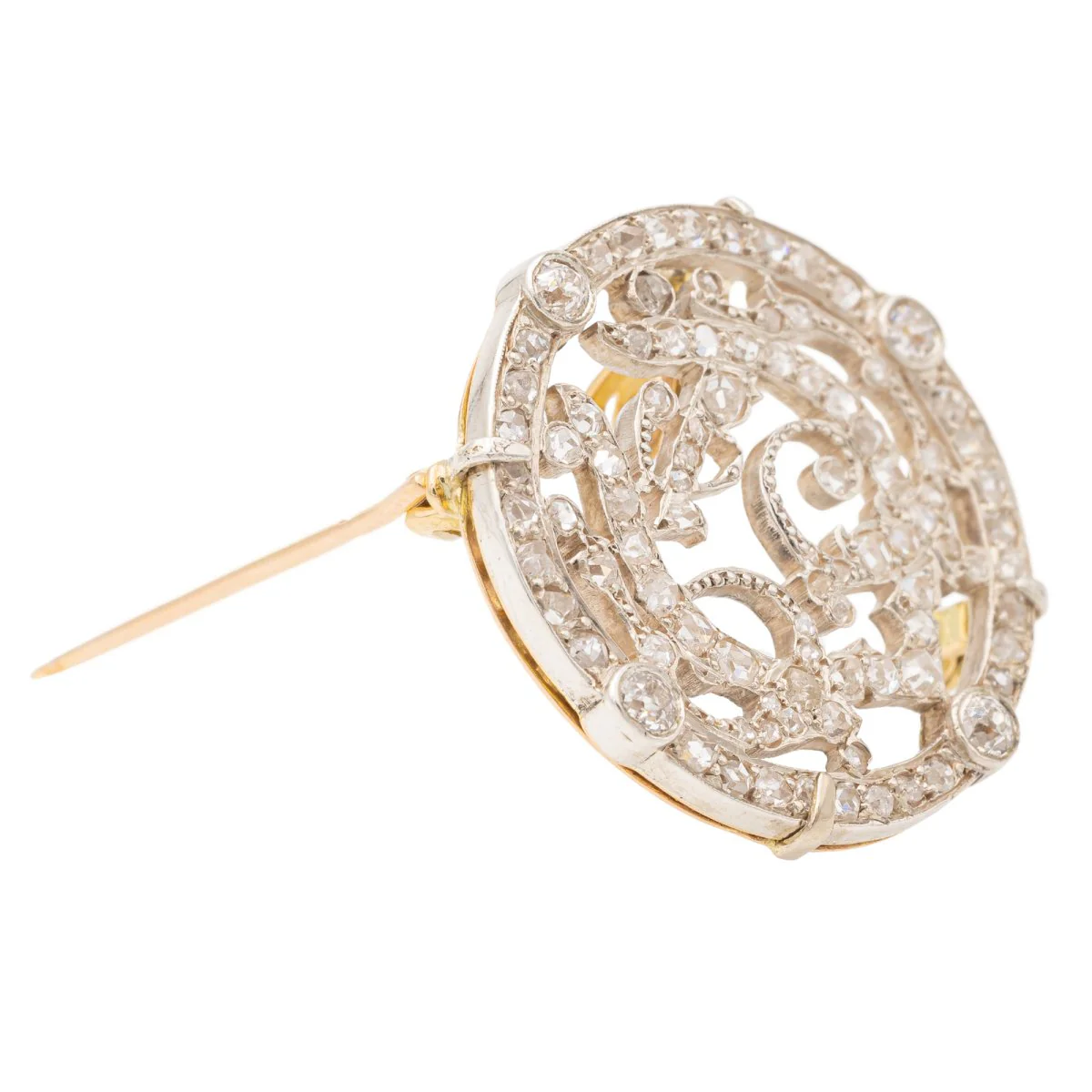 White Gold Diamond Brooch Pendant - Image 2