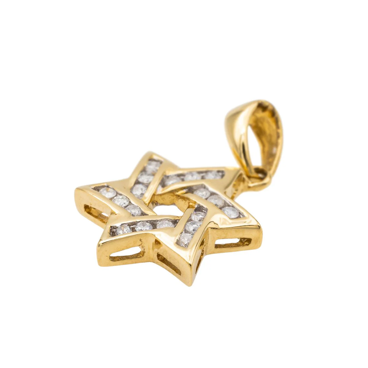 Yellow Gold Diamond Star Pendant - Image 2