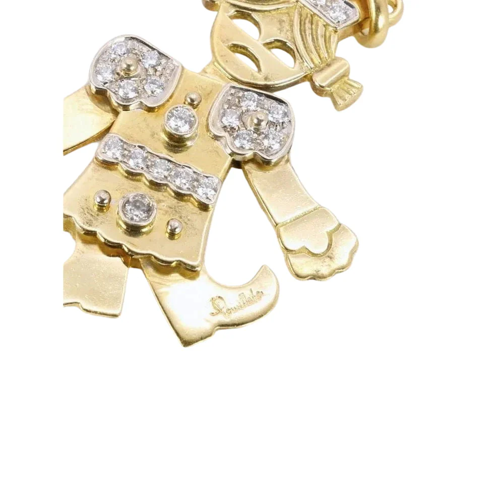 POMELLATO Petite Reine articulated pendant 2 golds diamonds - Image 7