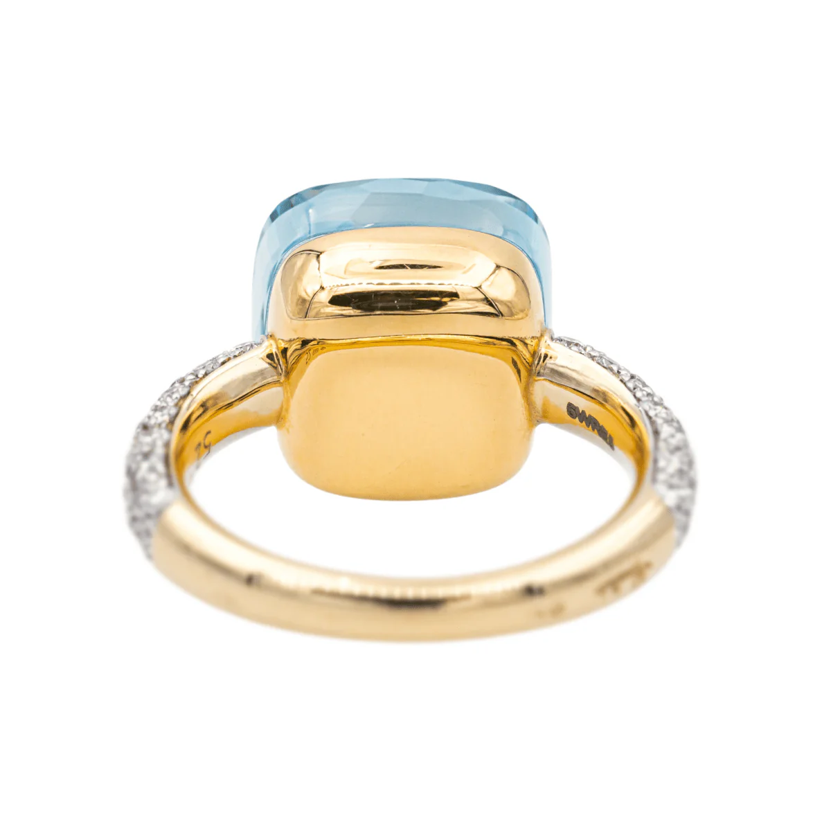 Ring POMELLATO "Nudo" in rose gold, white gold, topaz and diamonds - Image 6