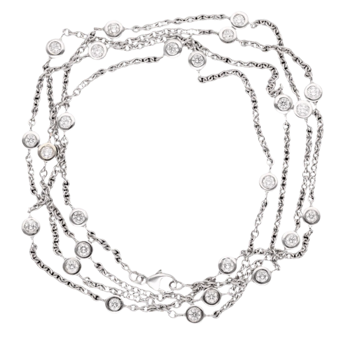 Sautoir in 18K white gold - 80 cm - 2.50 ct of diamonds brillants G-VS