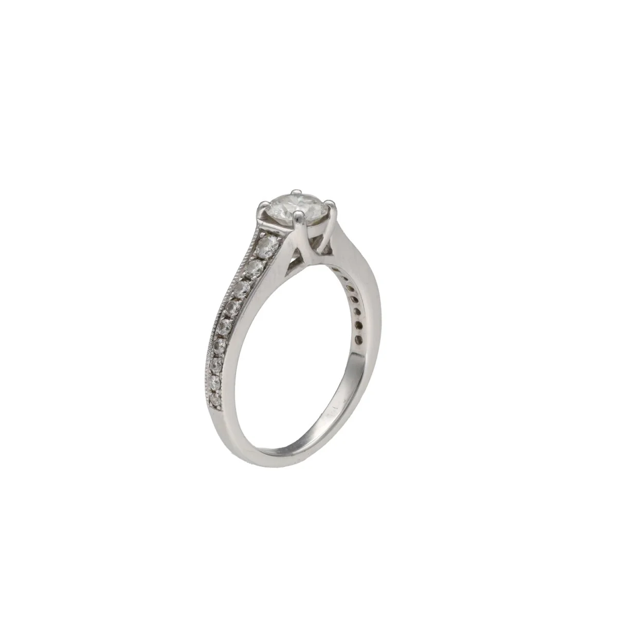 Ring Solitaire in white gold and diamonds - Image 2
