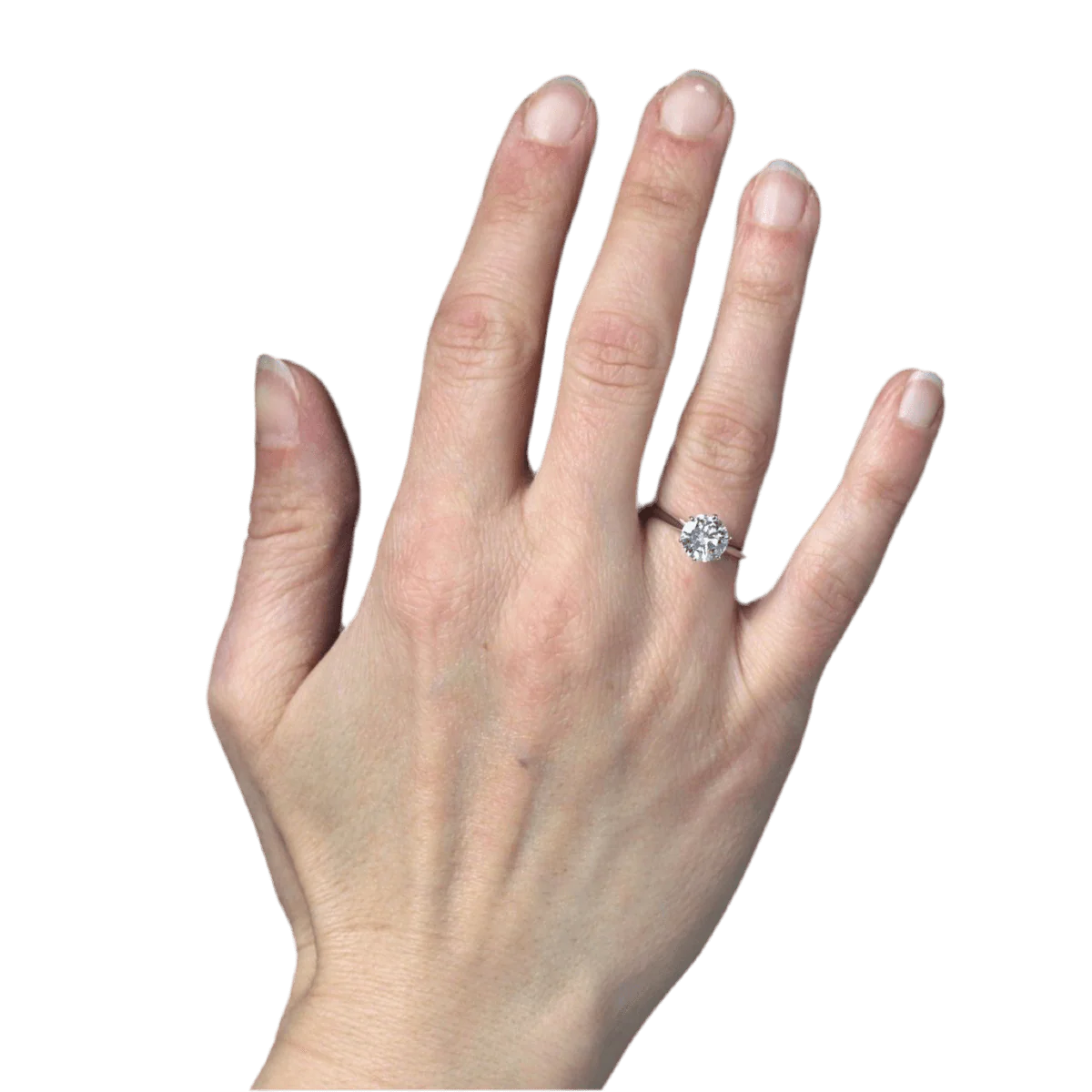 Ring Solitaire in white gold and diaamnts - Image 2
