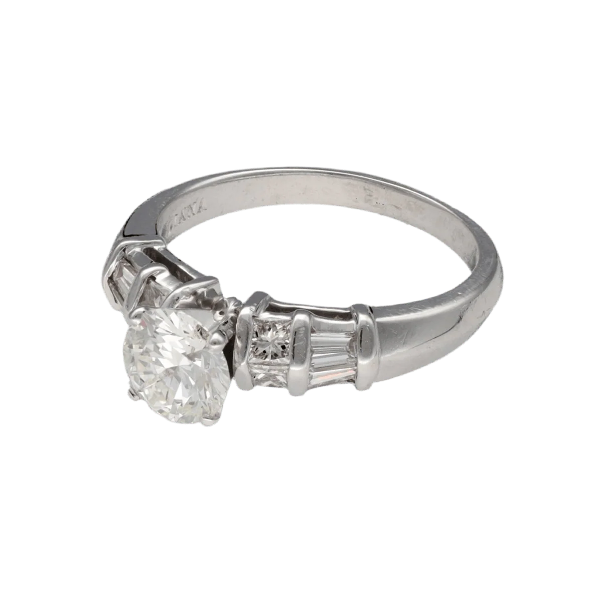 Solitaire in 18K white gold with diamond 1.12 ct H-VS1 - Certificate HRD - Size 55-56 - Image 3